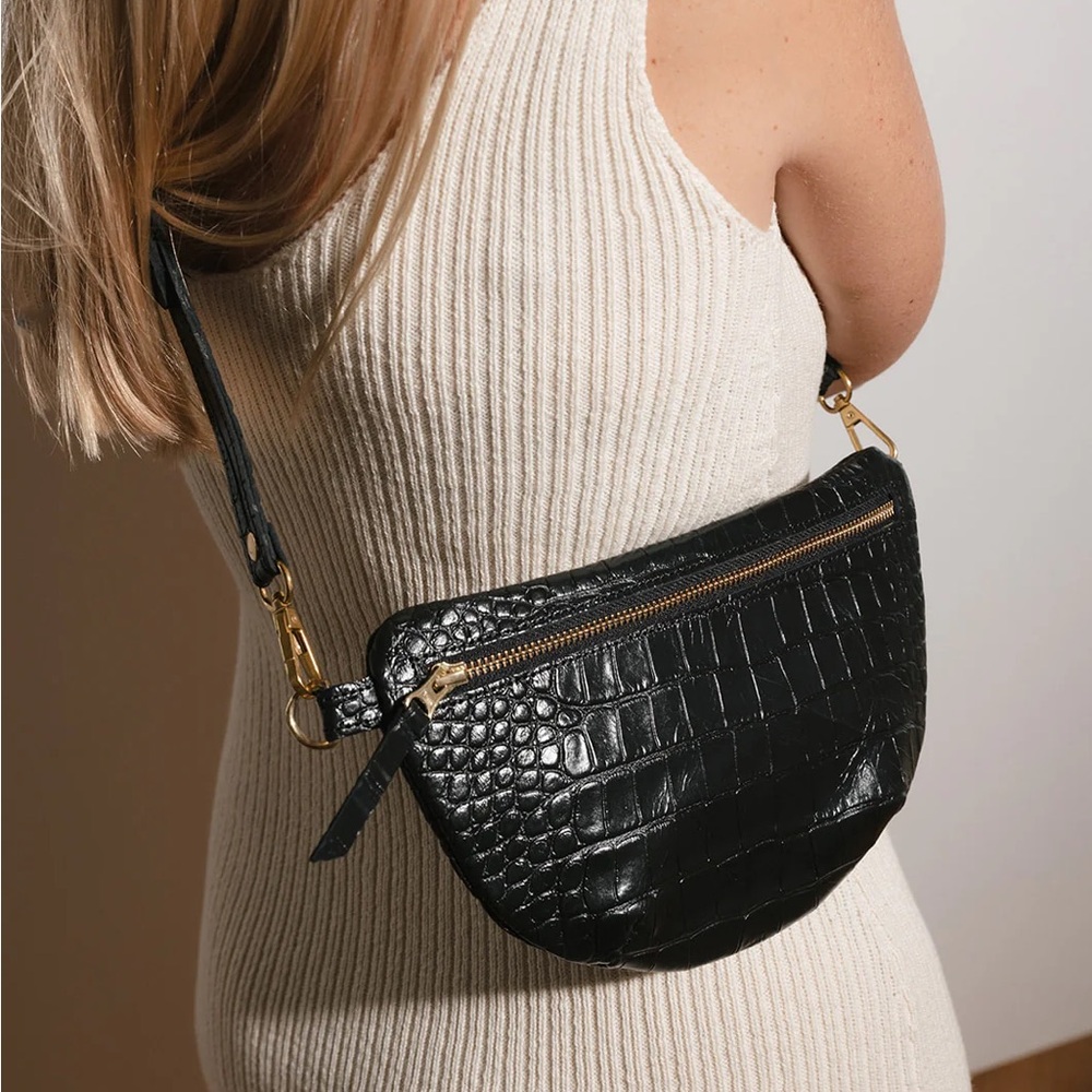 Abbey Alley Sling Bag, Black Croco - brand new